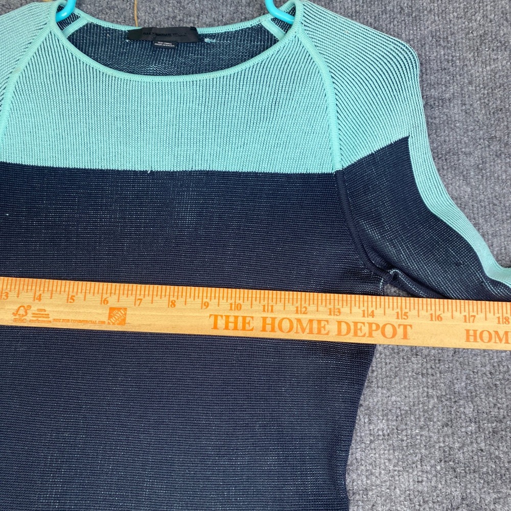 Alexander Wang Womens Knit Colorblock Bodycon Dress Navy Blue Mint Green Small - Picture 6 of 10